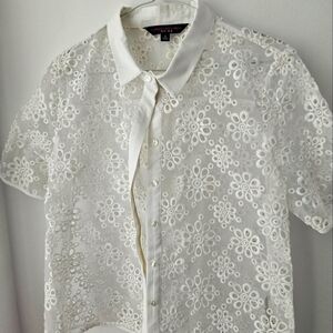 Catherine Malandrino White Lace Blouse
